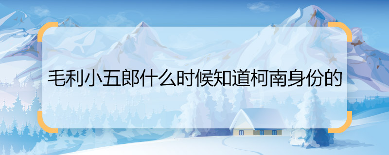 毛利小五郎什么时候知道柯南身份的 毛利小五郎是什么时候察觉到柯南的身份