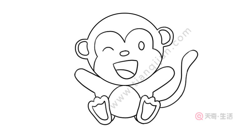 小猴子简笔画画法